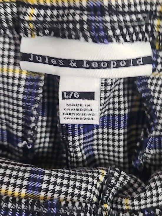 Jules & Leopold Black, Blue and Yellow Plaid Trousers Size Large - Picture 3 of 6